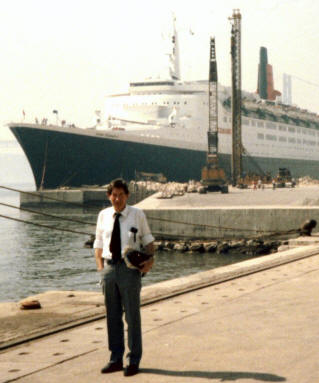 My Dad with his ship in Lisbon in the early to mid 80s.